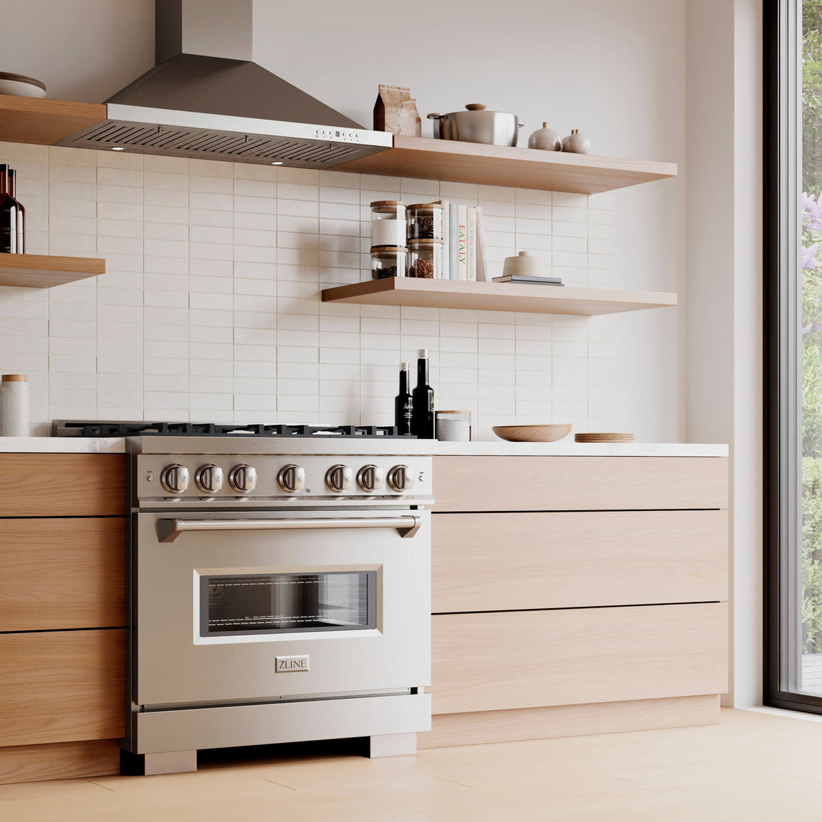 ZLINE - 36 in. 5.2 cu. ft. Classic Freestanding Dual Fuel Range with 6 DuoPro Burners and Convection Oven in Stainless Steel - Stainless Steel