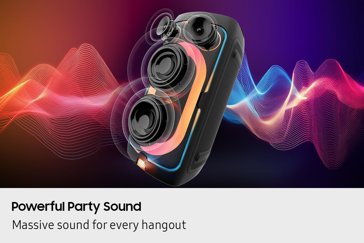 Samsung - MX-ST40F/ZA Sound Tower 160W Portable Party Speaker with Built In Battery - Black