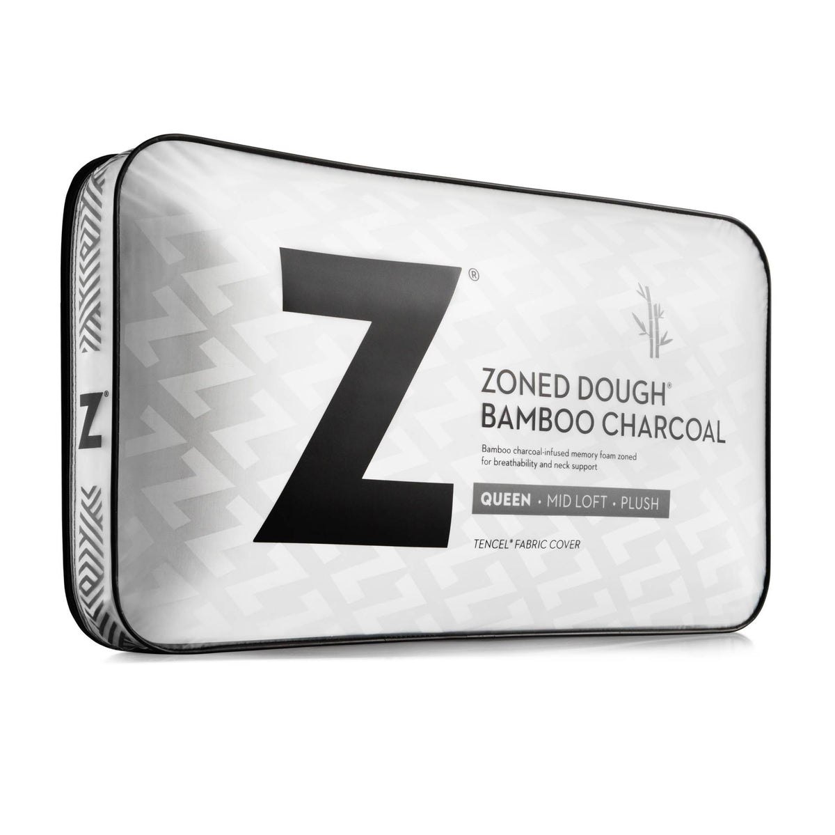 Almohada de espuma viscoelástica (Zoned Dough) con carbón de bambú