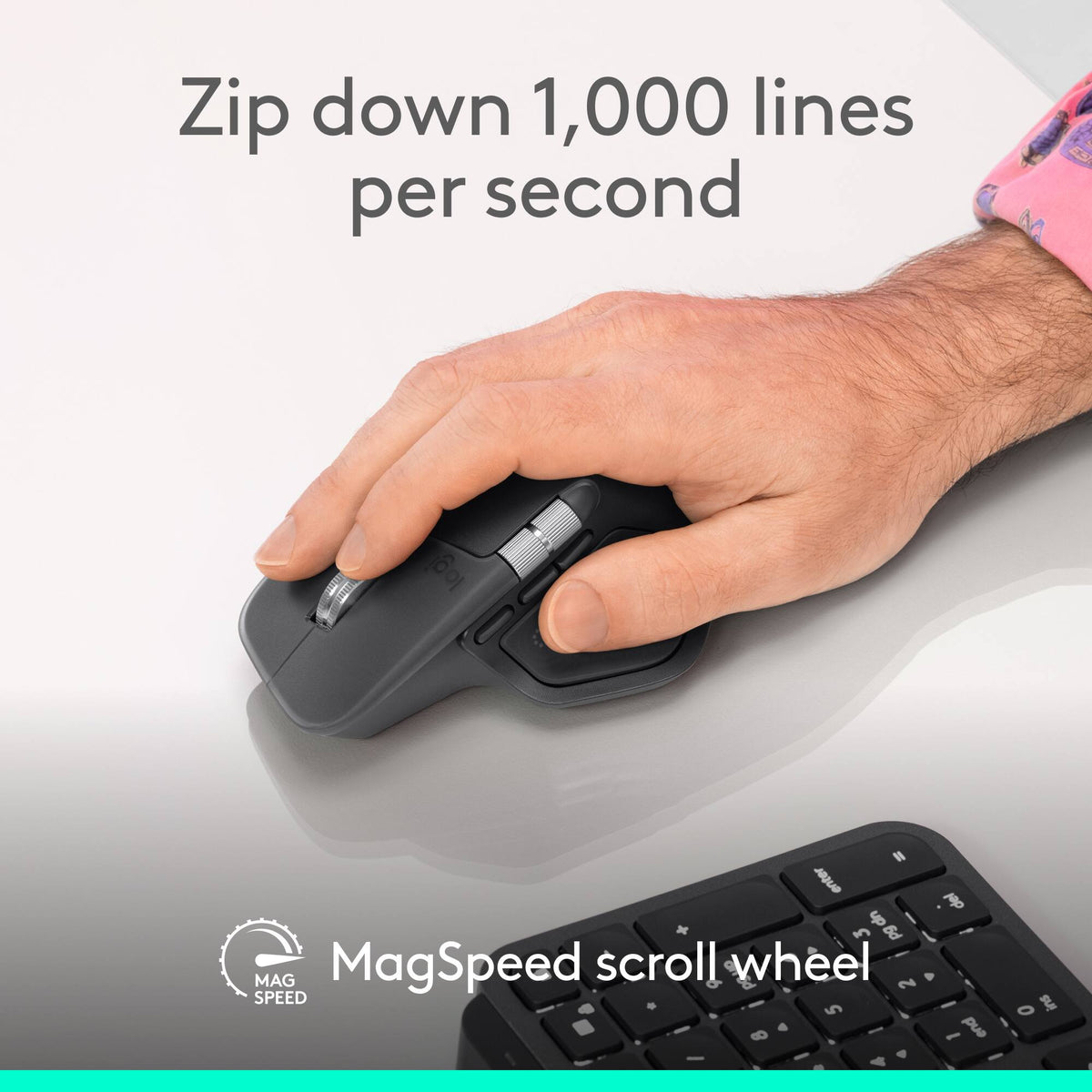 Logitech - MX Master 4 for Business Wireless Bluetooth Laser Ergonomic Right-handed Mouse with Haptic Feedback and Actions Ring - Wireless - Graphite