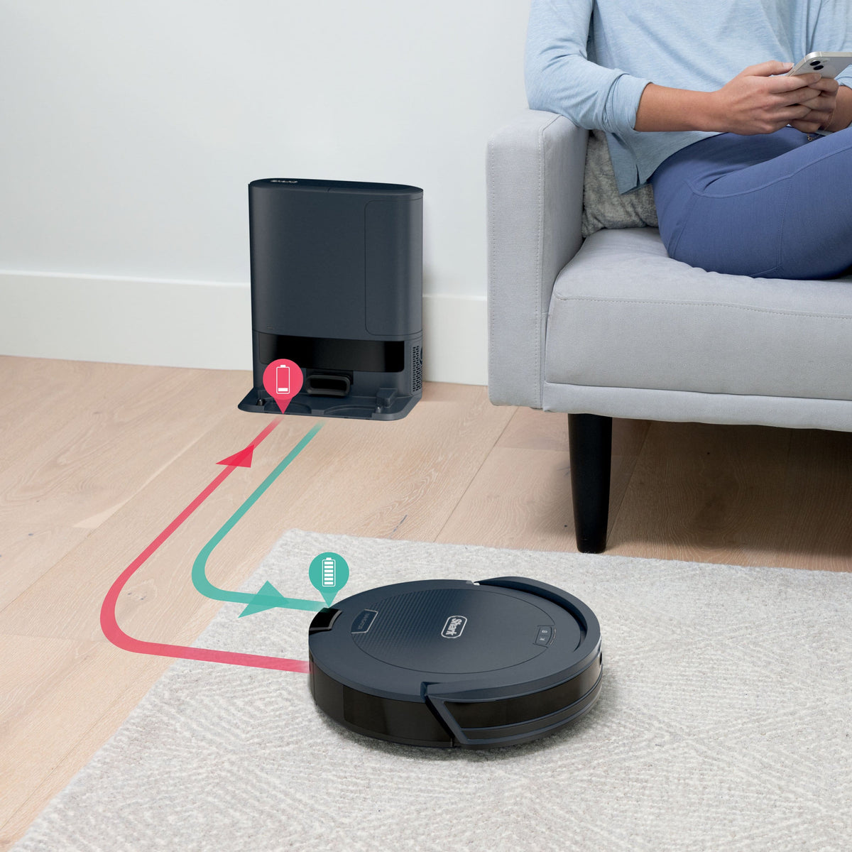 Shark - Navigator Robot Vacuum + Self-Empty Base - Gray