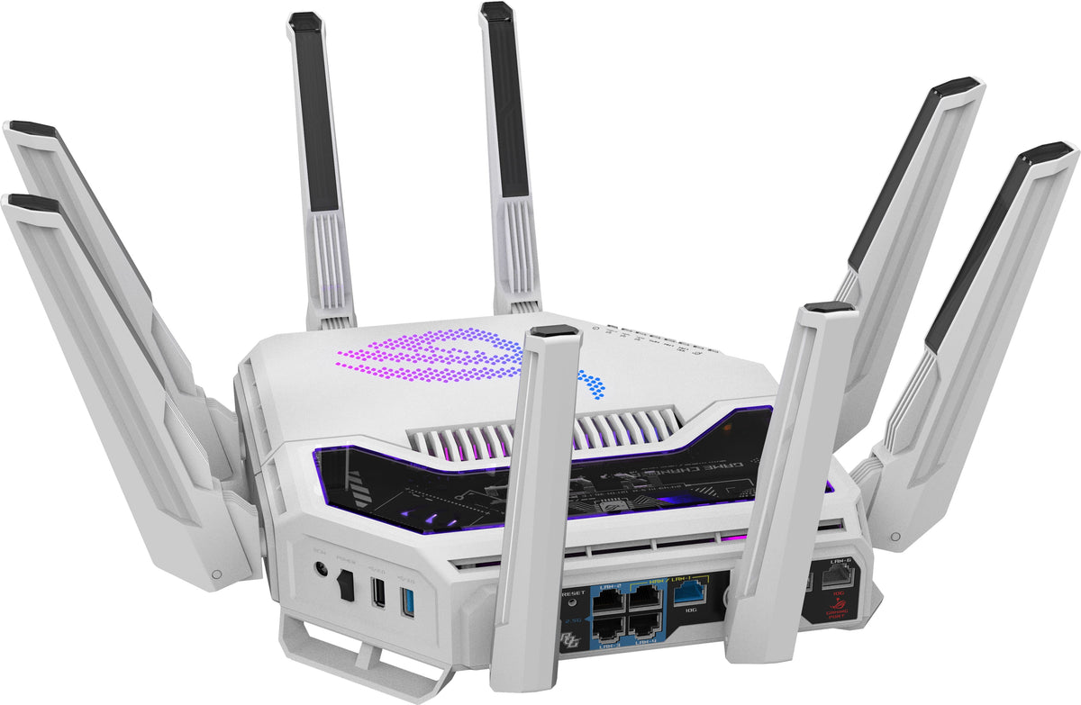 ASUS - ROG Rapture GT-BE19000AI Tri-Band Wi-Fi 7 Gaming Router - White