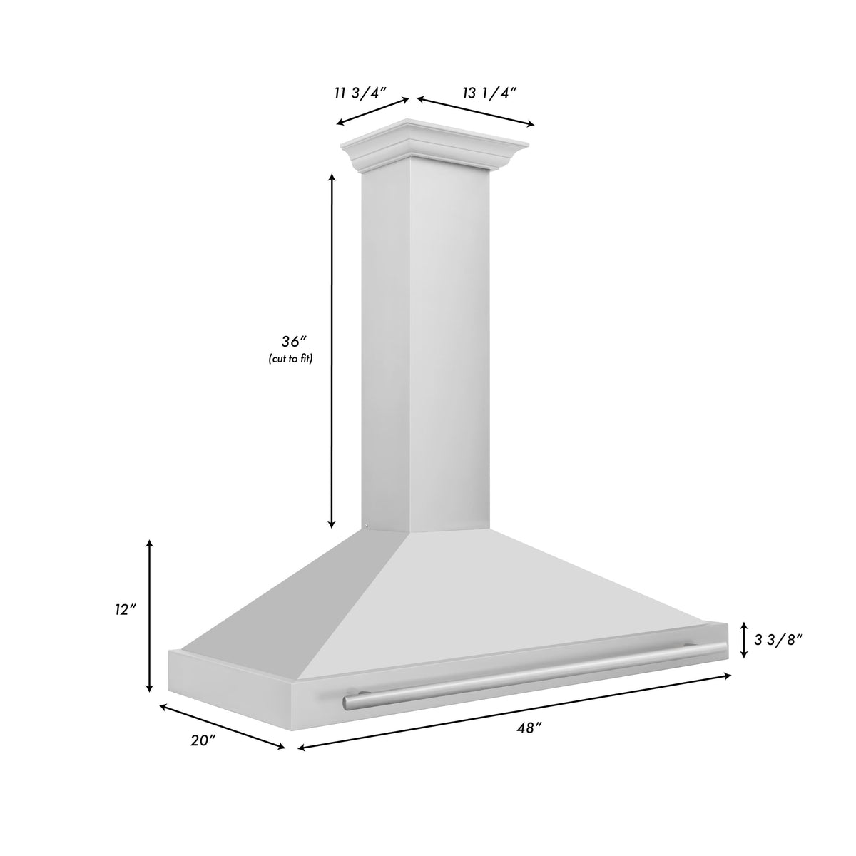 ZLINE - 48 inches - Externally Vented - Wall Range Hood - Stainless Steel