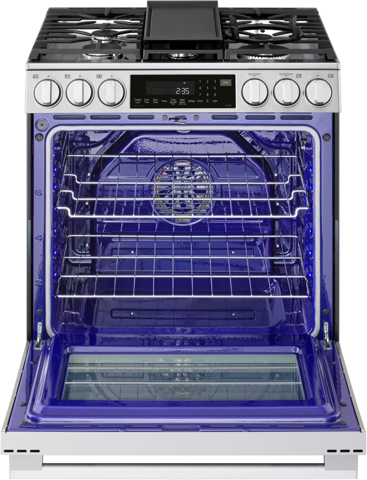 LG - 30-in Wide 6.3 Cu. Ft. Slide-In Gas True Convect Smart Range with 5 Burners, EasyClean, Air Fry and UltraHeat 22K Burner - Stainless Steel
