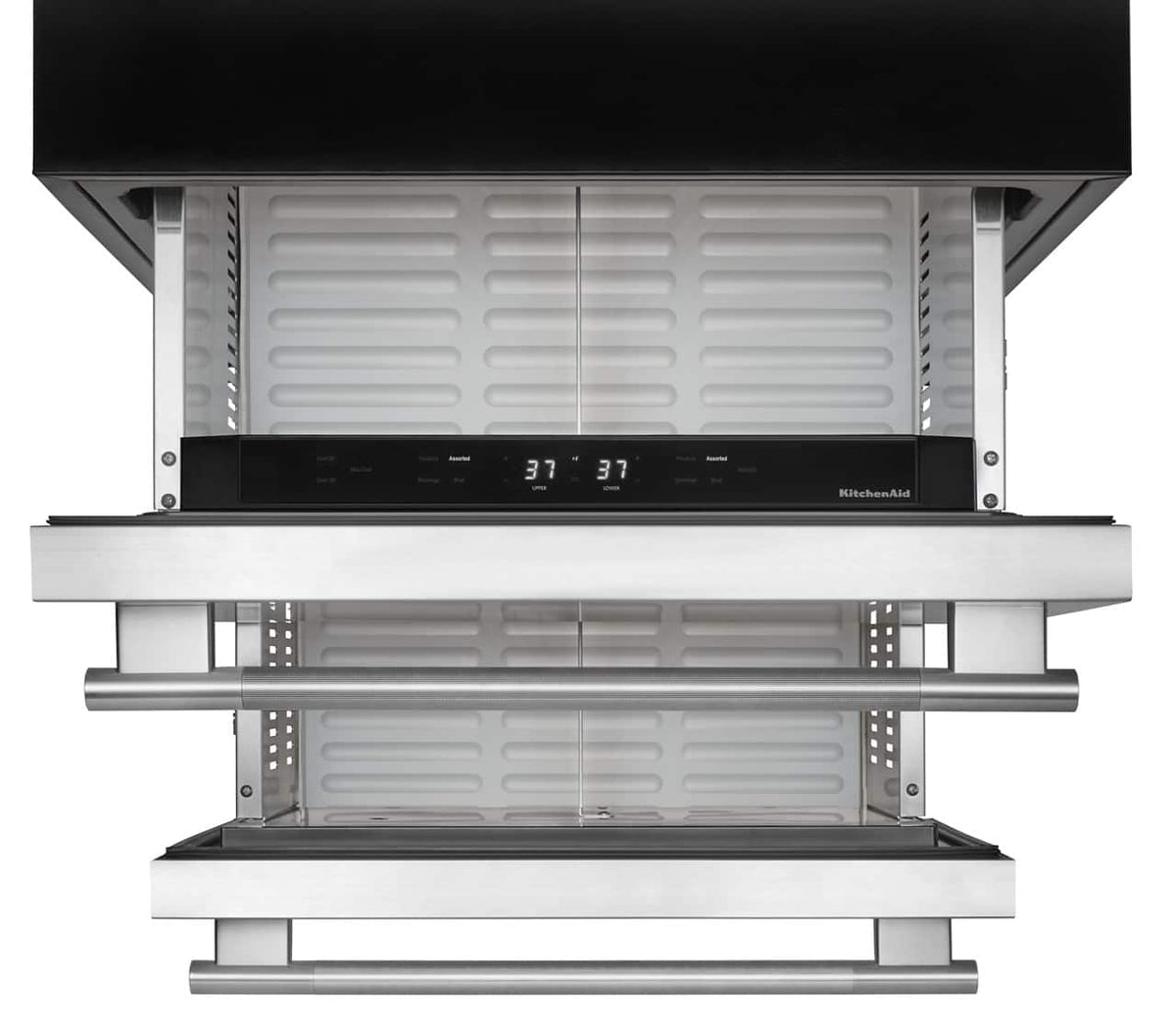 KitchenAid - 4.4 Cu. Ft. Undercounter Double-Drawer Refrigerator - Black Cabinet/Stainless Steel Doors