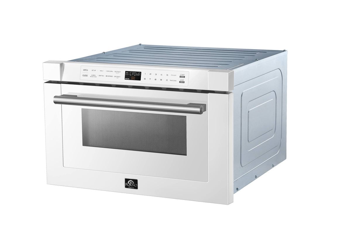 Forno Appliances - Capoliveri Espresso 1.2 cu. ft. Built-In Microwave Drawer with Sensor Cooking and Auto-Touch Feature - White
