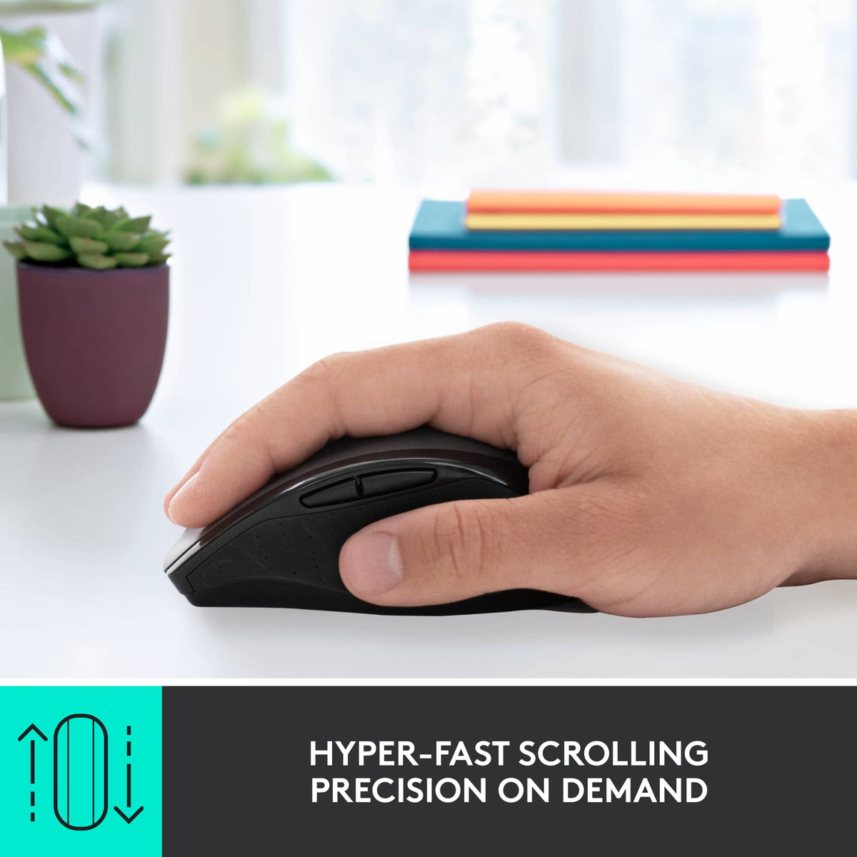 Logitech - M705 Marathon Wireless Optical Mouse with 5 Programmable Buttons - Wireless - Black