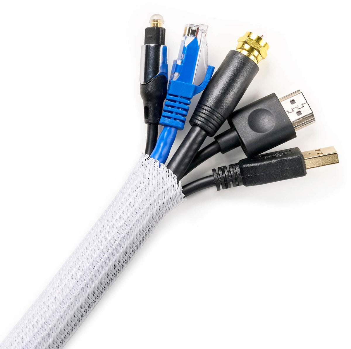 Wrap-It Storage - Cable Sleeve - Mesh - 10' x 0.75" - White