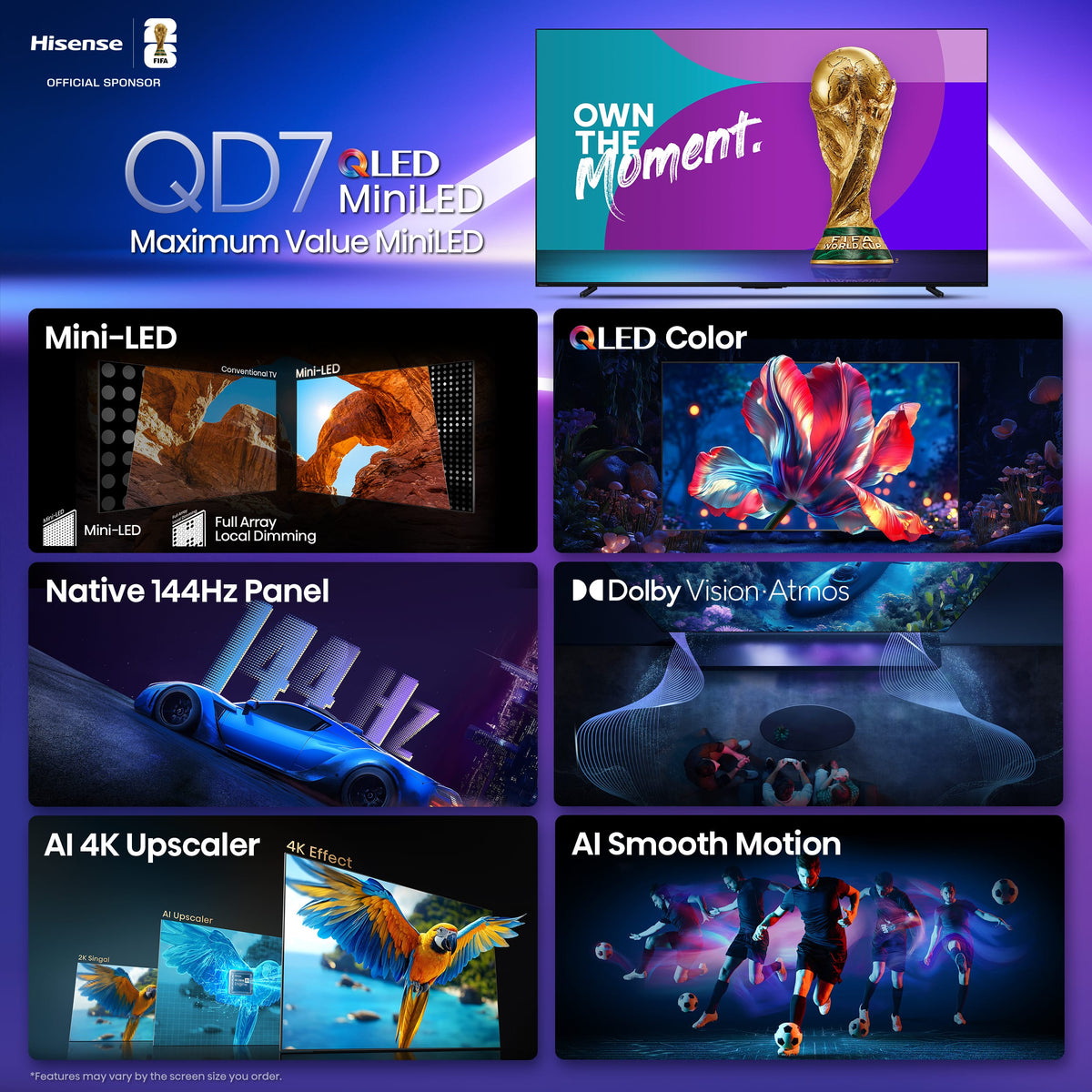 Hisense - 75" Class QD7 Series MiniLED QLED 4K UHD HDR Smart Fire TV (2025)