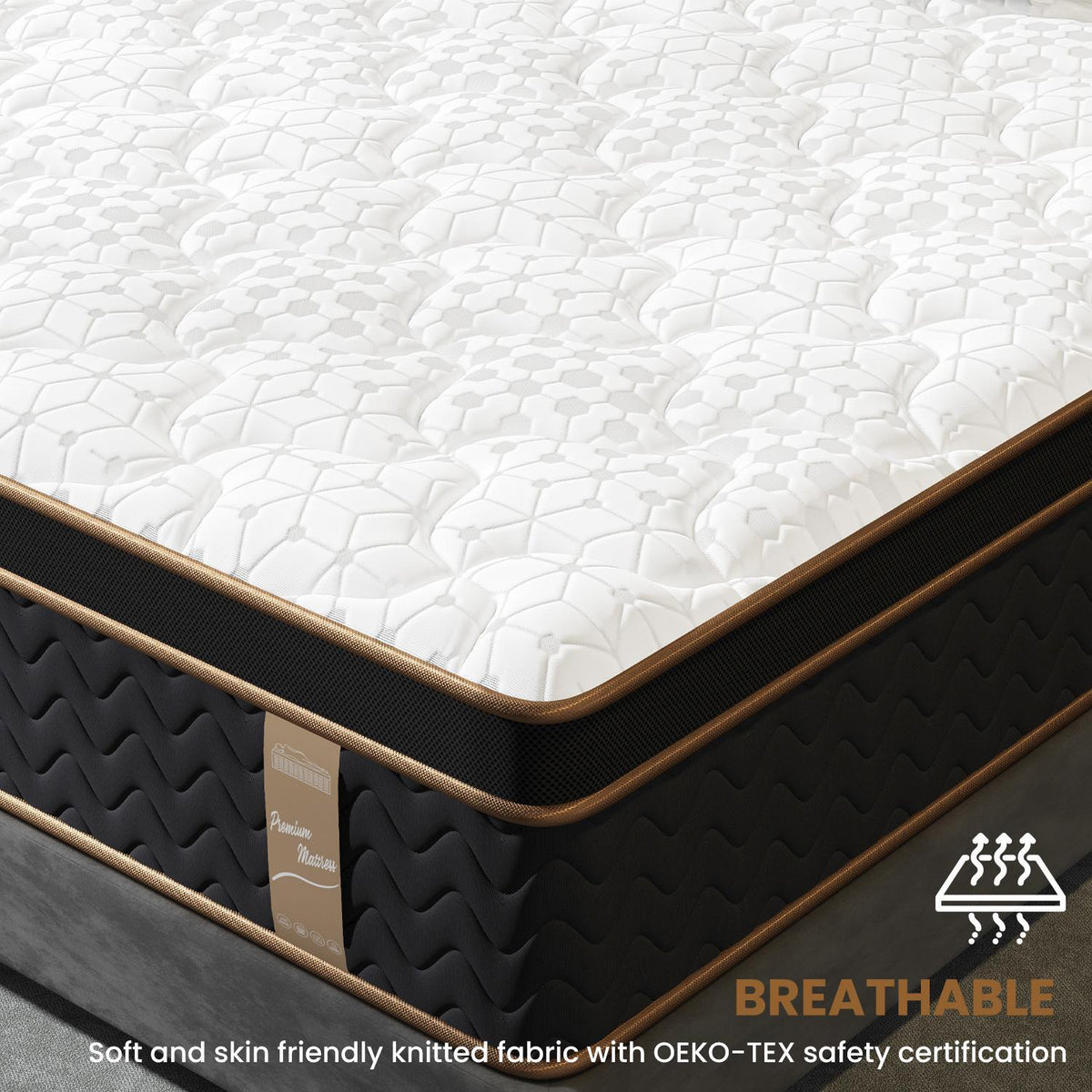 Plush Hybrid Mattresses With Gel Memory Foam, Individual Pocket Spring Motion Isolation Edge Support