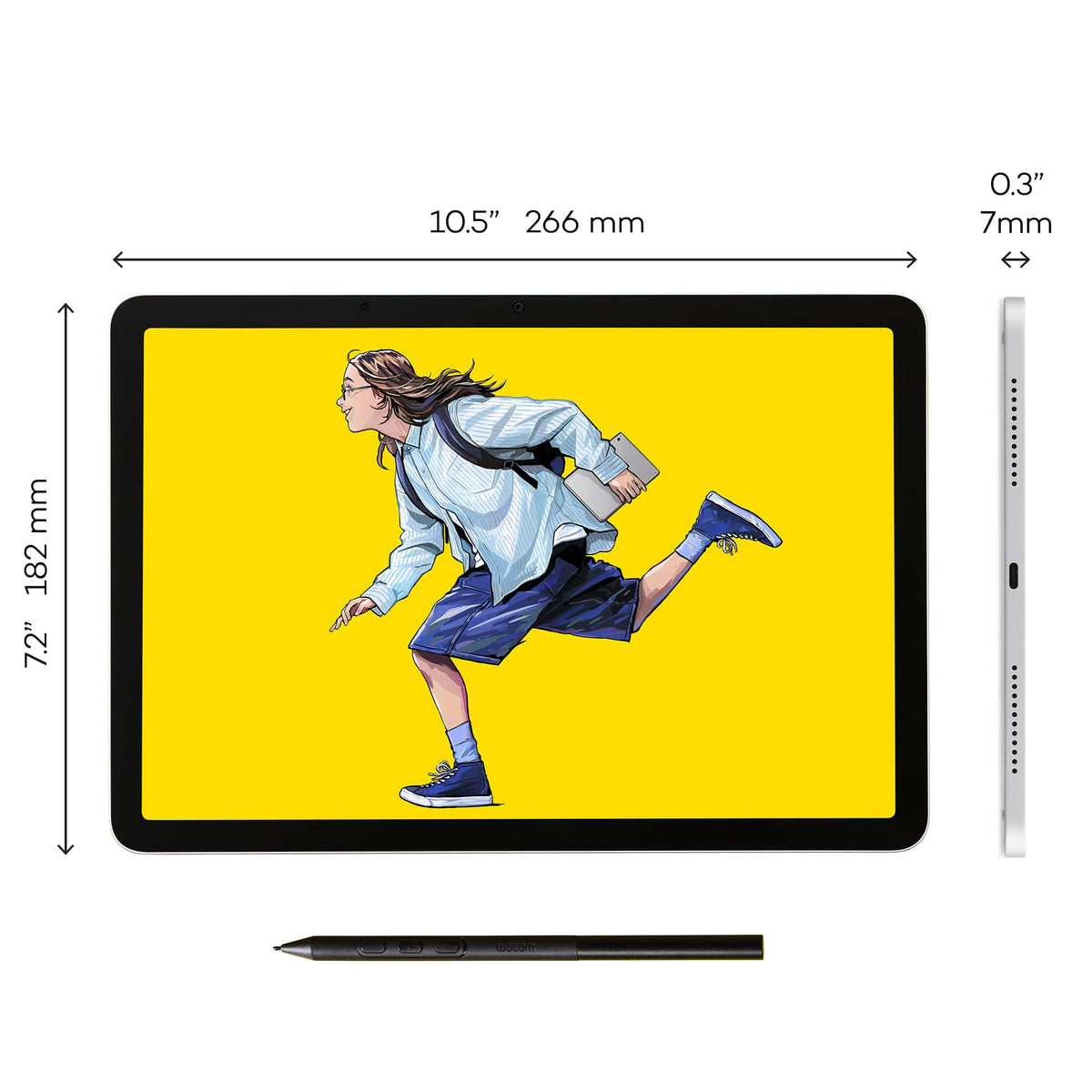 Wacom - MovinkPad 11, Android Mobile Drawing Tablet, 11.45" with Battery-Free Slim Pro Pen 3, 8GB RAM/128 GB Storage - Silver