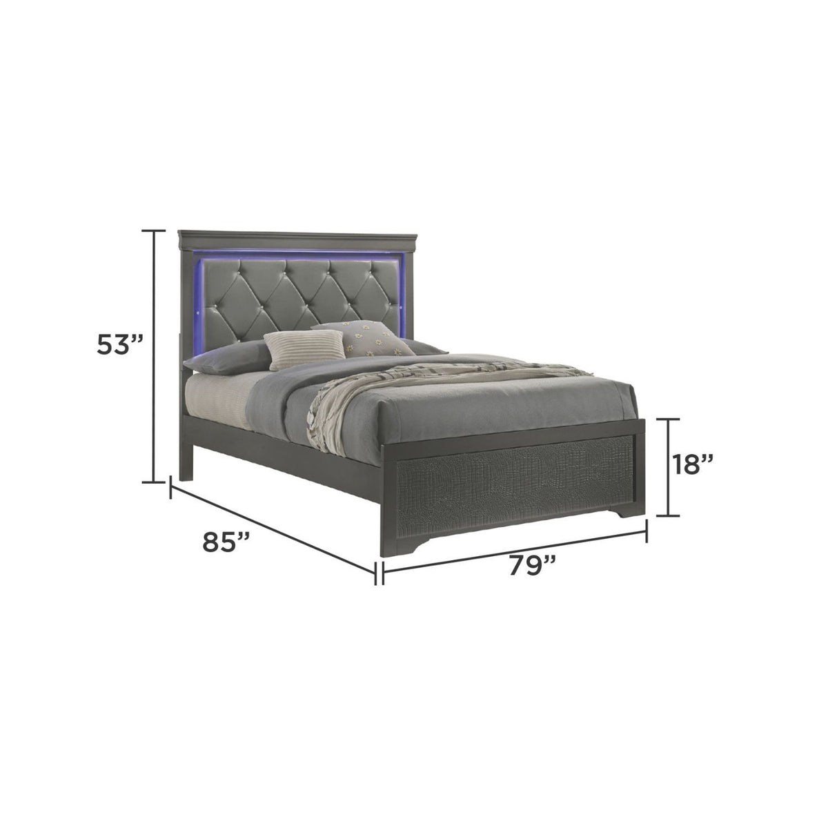 Blaze - Cama con cabecero LED