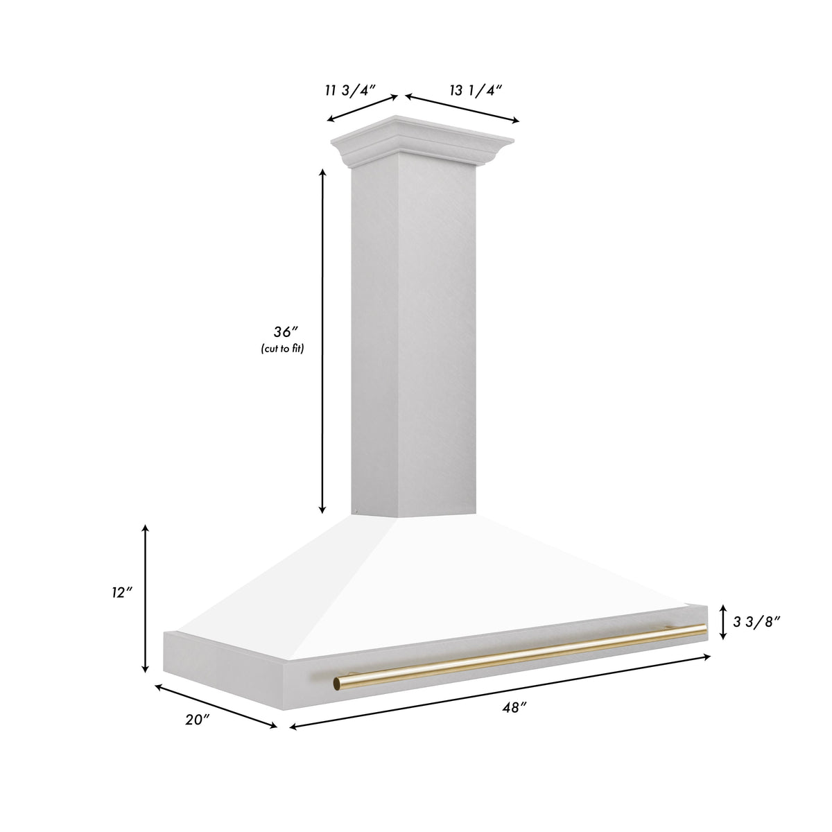 ZLINE Autograph Edition - 48 inches - Externally Vented - Wall Range Hood - Stainless Steel