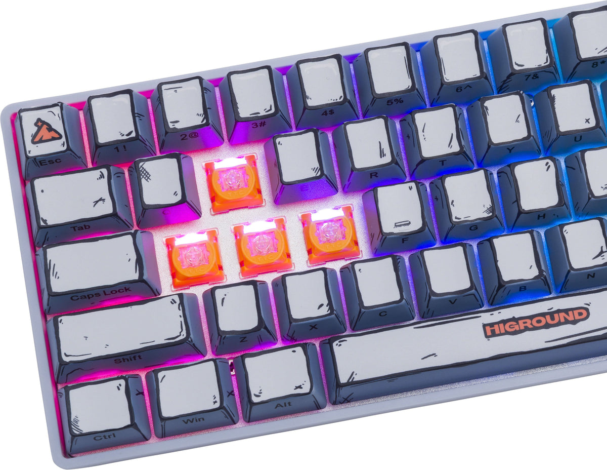 Higround - Basecamp 65+ 65% Wired Mechanical Lubed TTC Milky Switch Gaming Keyboard with RGB Backlighting - Celshade