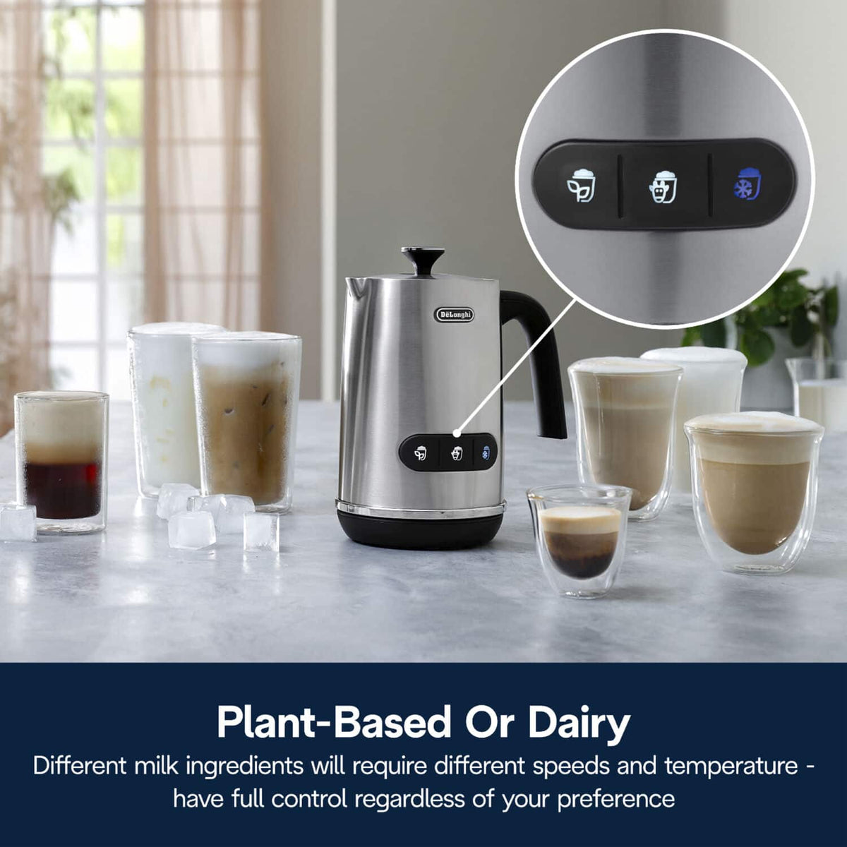 De'Longhi - LatteMix Countertop Cold & Hot Frother - Silver