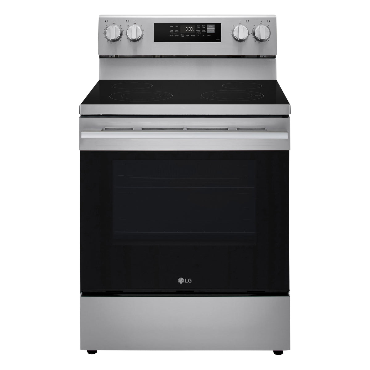 LG - 30-in Wide 6.3 Cu. Ft. Freestanding Electric Convection Smart Range with 4 Elements, Air Fry and WideView Window - Stainless Steel