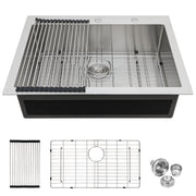 Kitchen Sink Drop In, Stainless Steel Single Bowl, Topmount