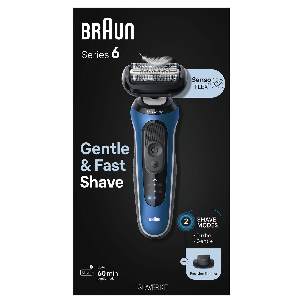 Braun - Series 6 Wet/Dry Electric Shaver - Blue