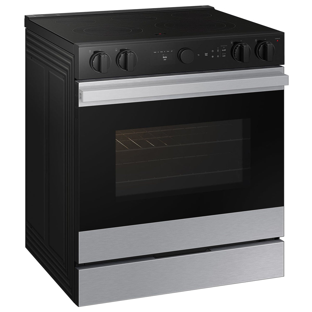 Samsung - 30 in. Wide 5 Elements Bespoke Smart Slide-In Electric Range 6.3 cu. ft. with Air Sous Vide & Air Fry - Stainless Steel