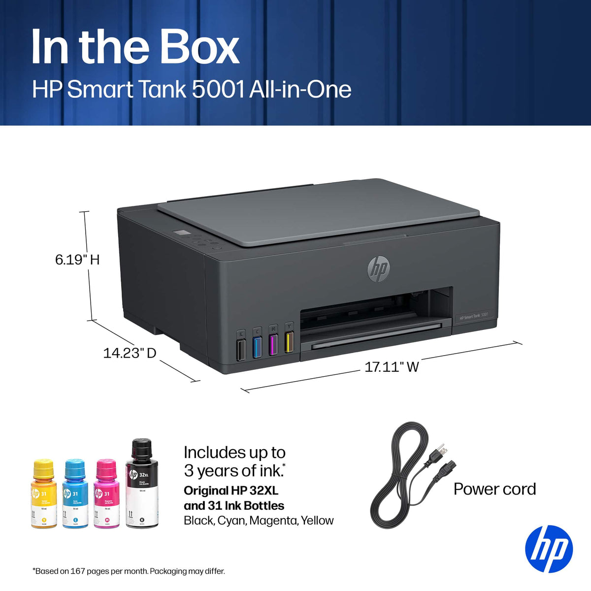 HP - Smart Tank 5001 Wireless All-in-One AI-Enabled Cartridge-Free Supertank Inkjet Printer with 3 Years of Ink Included¹ - Basalt