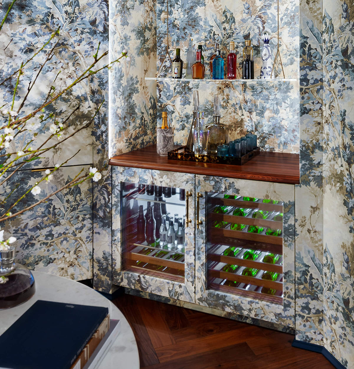 Monogram - 13-Bottle or 126 Can Built-In Beverage Cooler with Illuminated Interior - Custom Panel Ready