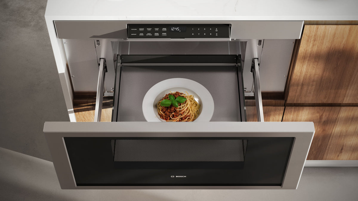 Bosch - 800 Series 1.2 Cu. Ft. Built-In Drawer Smart Microwave with Sensor Cooking - Stainless Steel
