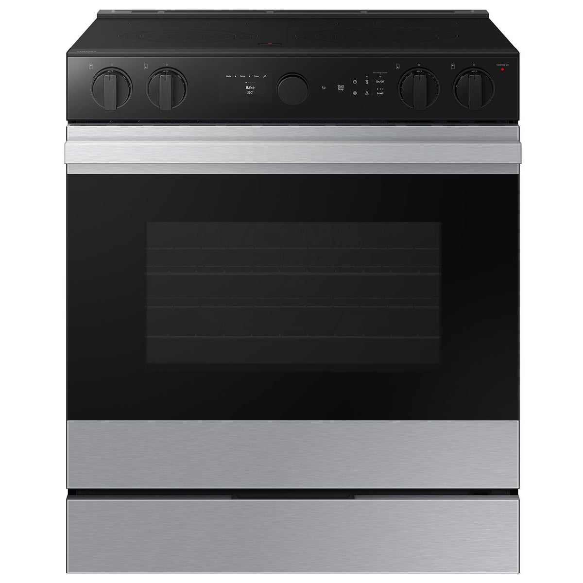 Samsung - 30 in. Wide 5 Elements Bespoke Smart Slide-In Electric Range 6.3 cu. ft. with Air Sous Vide & Air Fry - Stainless Steel