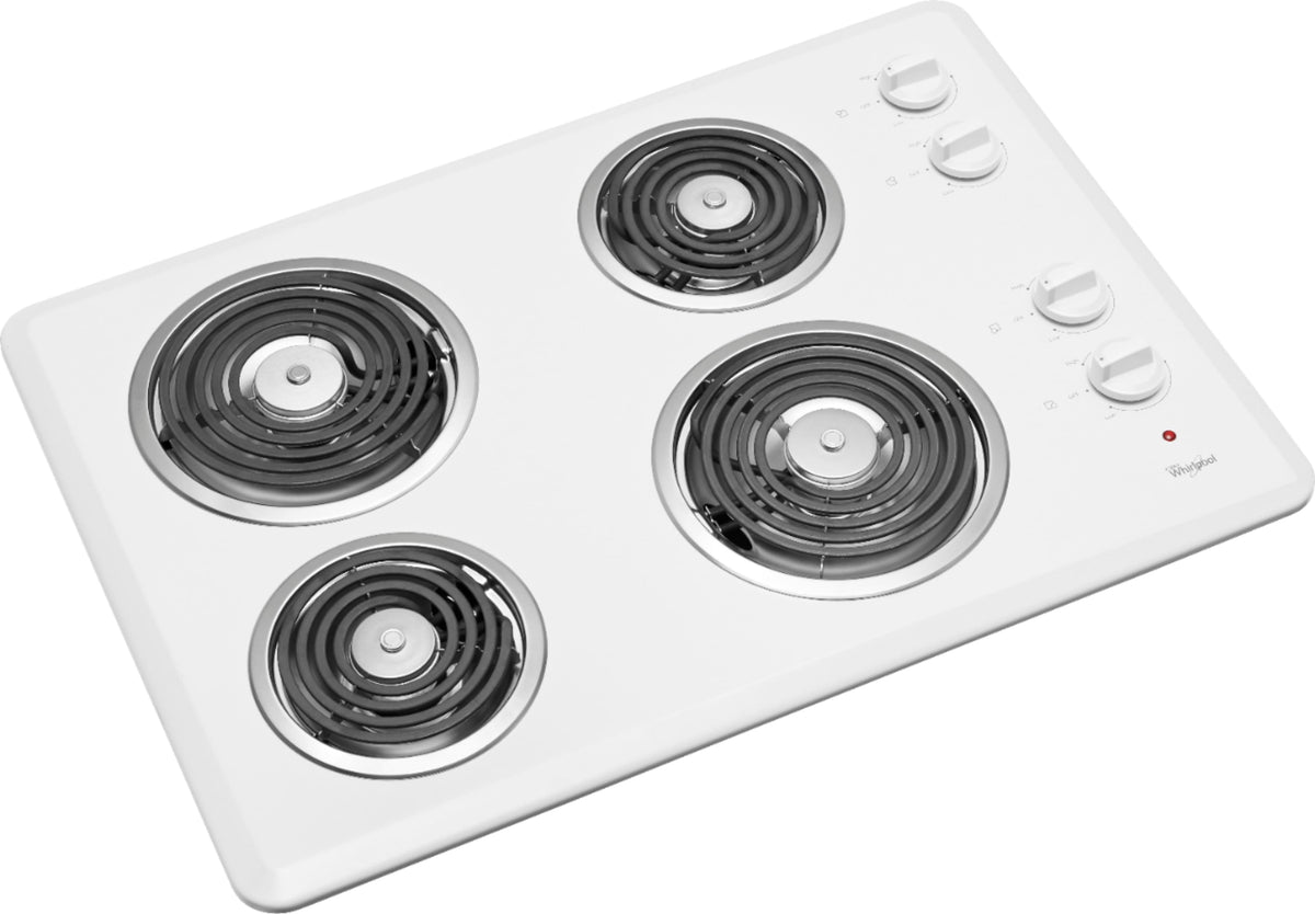 Whirlpool - 30 in. Wide 4 element Built-In Electric Cooktop - White