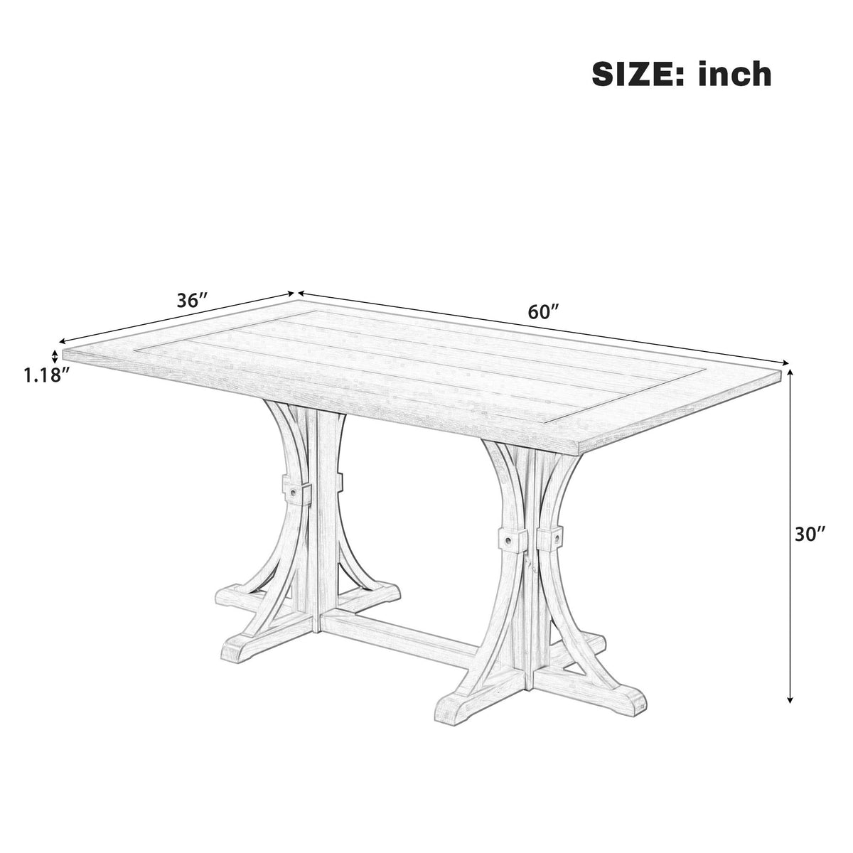 Mesa de comedor con base de caballete