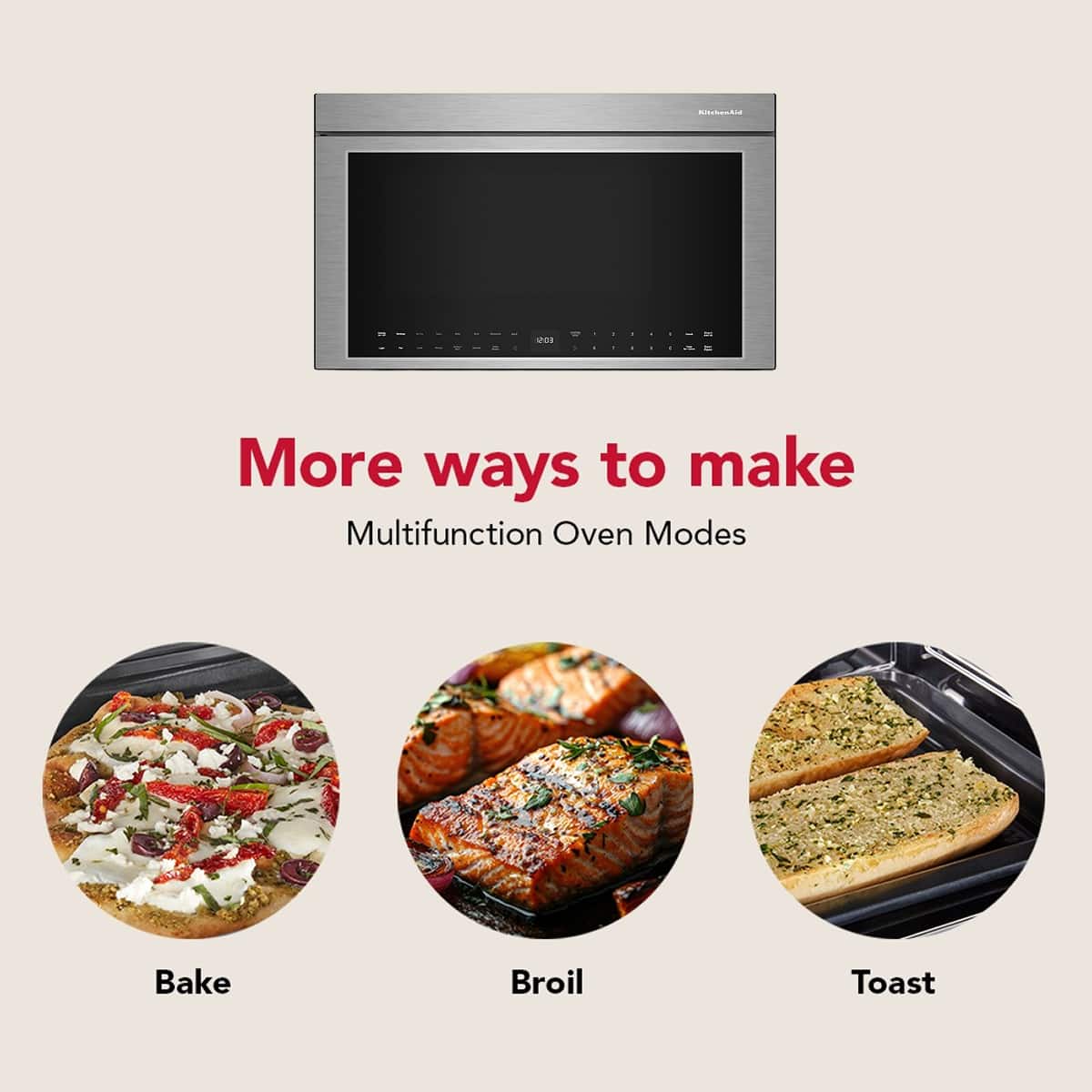 KitchenAid - 1.1 Cu. Ft. Convection Flush Built-In Over-the-Range Smart Microwave with Sensor Cooking and Air Fry Mode - Stainless Steel