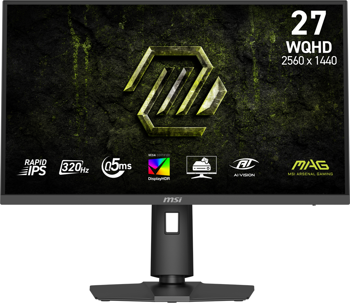 MSI - MAG 274QPF X32 27" QHD 320Hz 0.5ms G-SYNC Compatible FreeSync Premium Gaming Monitor HDR 400 (Display Port, HDMI) - Metallic Black