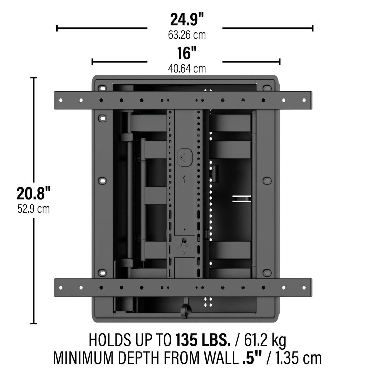 Sanus - Premium Series Full Motion TV Wall Mount for Most 42"-85" TVs - Extends 28" - Black