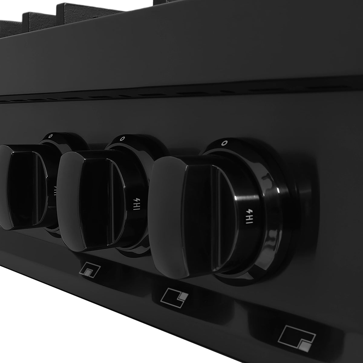 ZLINE - 36 in. Classic Gas Rangetop with 6 Burners and Porcelain Cooktop in Black Stainless Steel (RTB2-36) - Black Stainless Steel