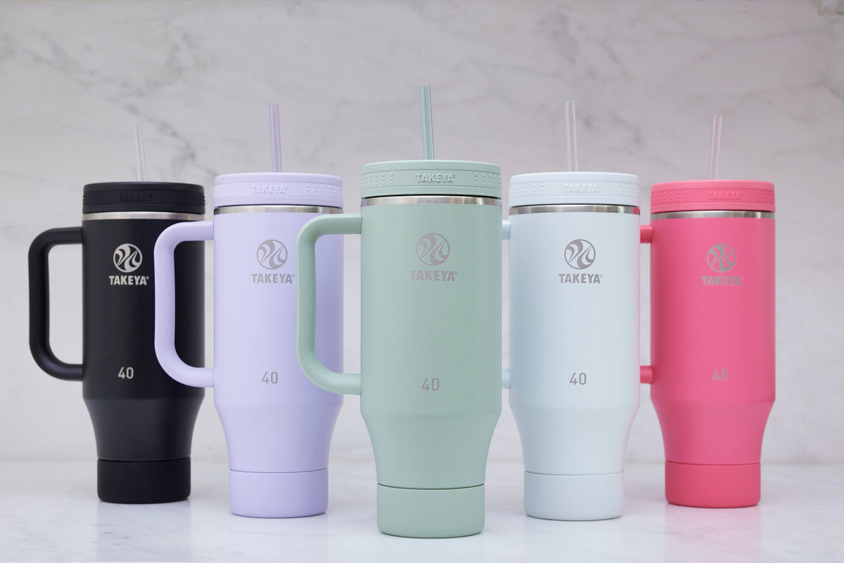 Takeya - 40-oz. Straw Tumbler with Handle - Onyx