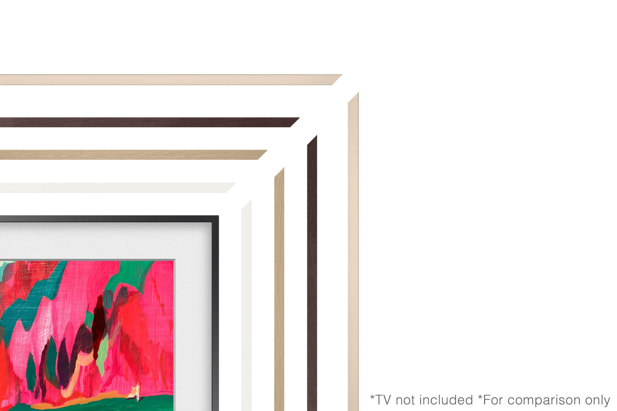 Samsung - 85" The Frame Customizable Bezel - Modern - White