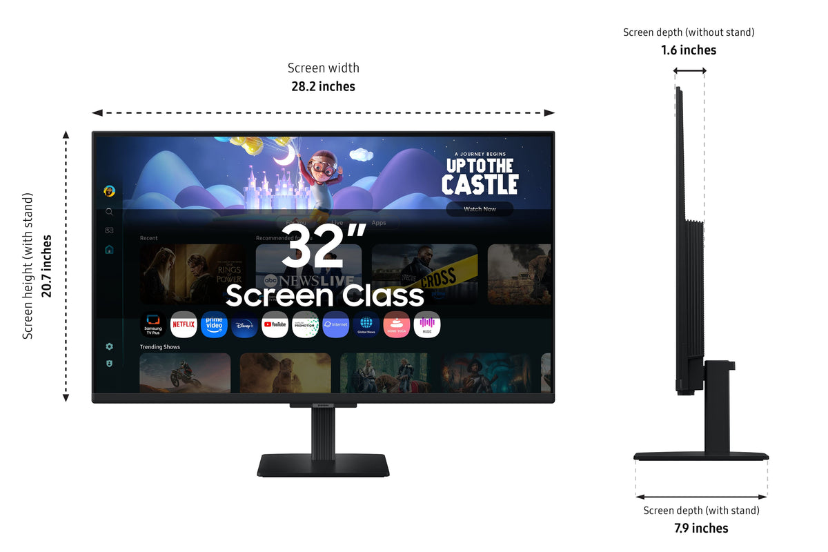 Samsung - 32" M5 (M50F) FHD Smart Monitor with Built-in Speakers - Black