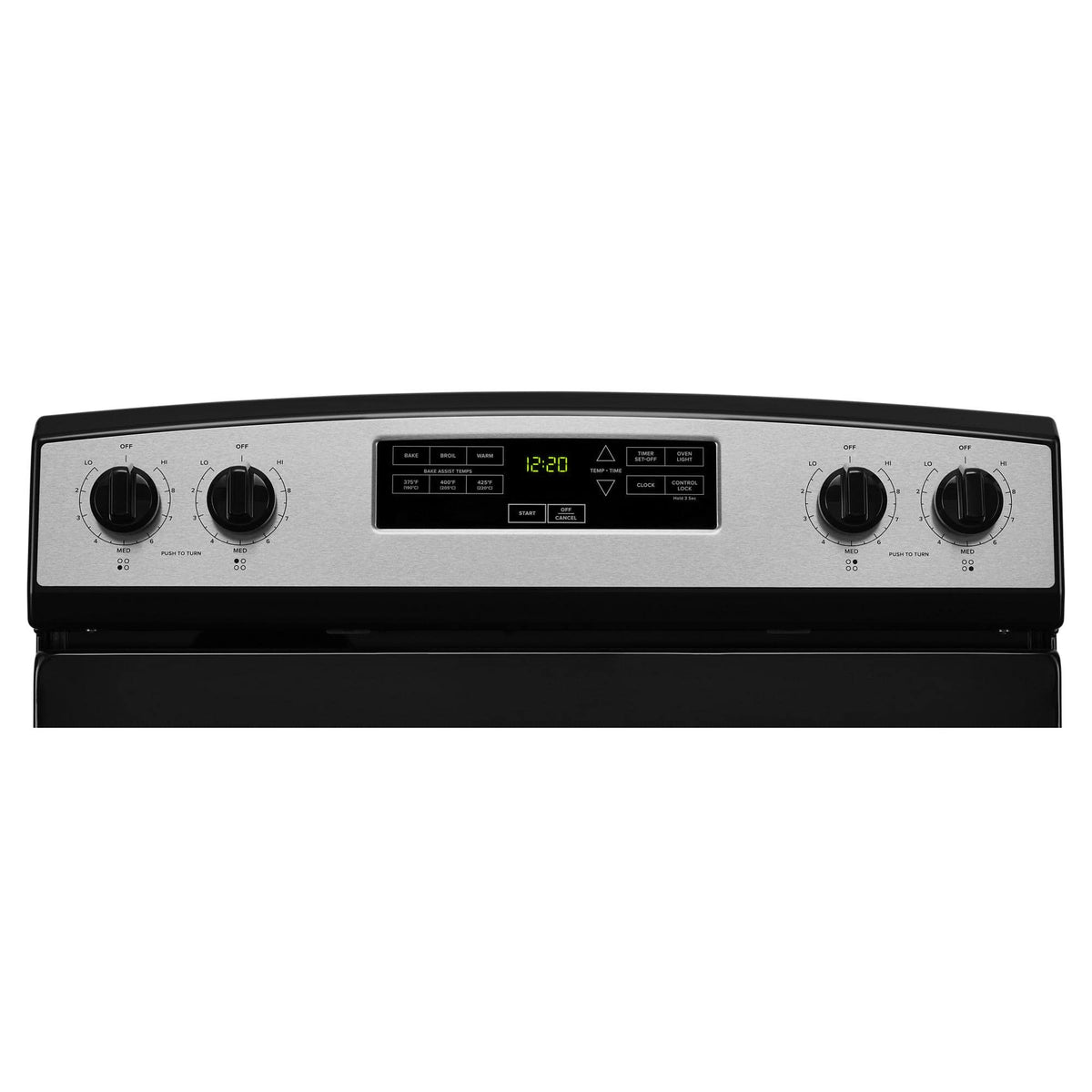Amana - 30 in. Wide 4 elements 4.8 cu. ft. Freestanding Electric Range with Extra-Large Oven Window - Stainless Steel
