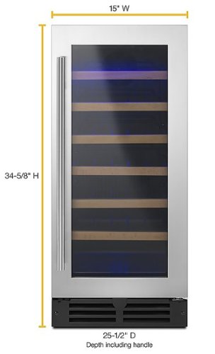 Whirlpool - 34-Bottle Built-In Wine Cooler - Stainless Steel