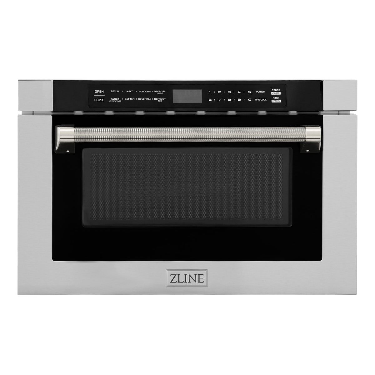 ZLINE - Autograph 24 in. 1.2 cu. ft. Built-in Microwave Drawer and Polished Nickel Helix Handle - Stainless Steel