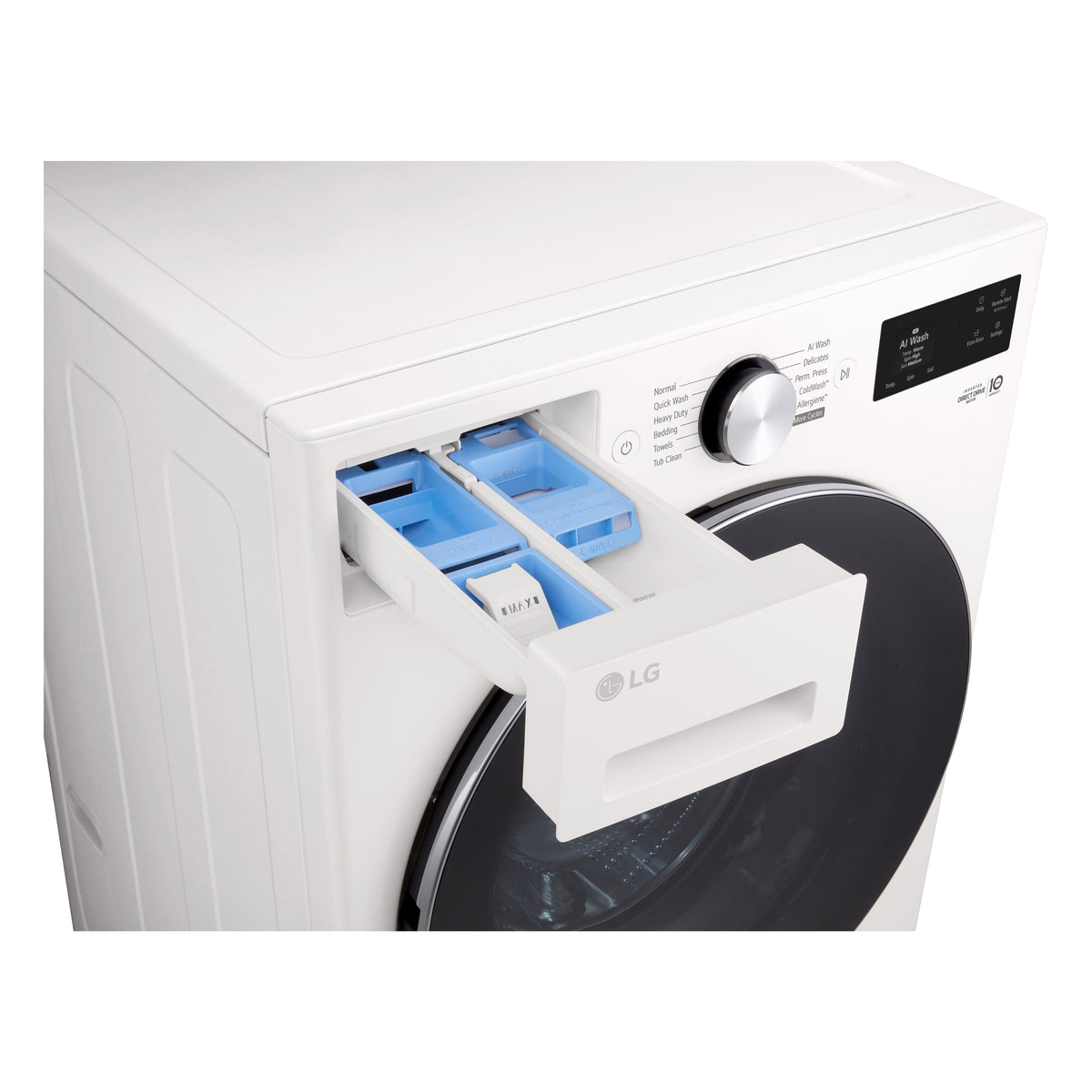 LG - 5.0 Cu. Ft. High-Efficiency Stackable Smart Front Load Washer with Steam and TurboWash 360° - Alpine White
