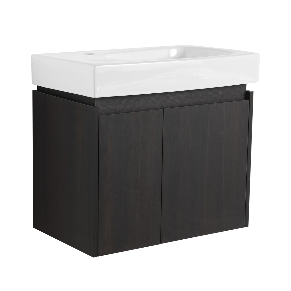 Mueble de baño moderno con lavabo cerámico, combinado con lavabo flotante de pared, armario de almacenamiento