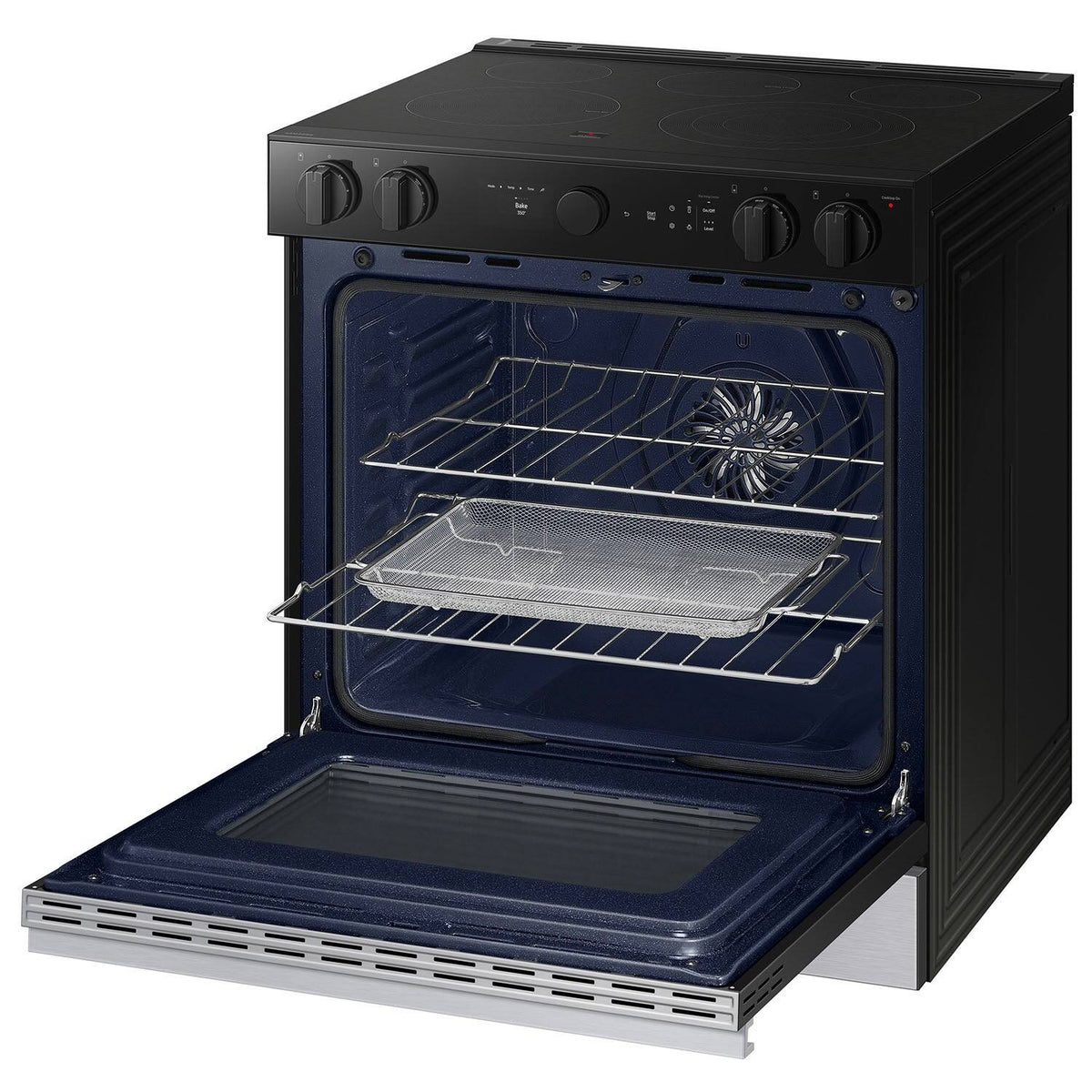 Samsung - 30 in. Wide 5 Elements Bespoke Smart Slide-In Electric Range 6.3 cu. ft. with Air Sous Vide & Air Fry - Stainless Steel
