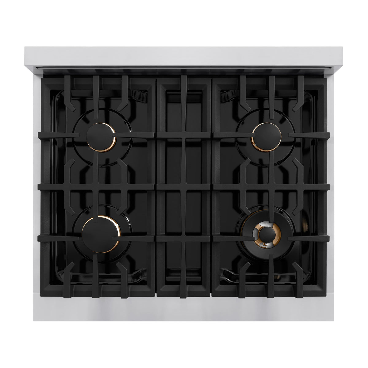 ZLINE - 30 in. Wide 4 Burner Autograph Classic Gas Range Bronze Accents (CGRZ-WM-30-CB) - White