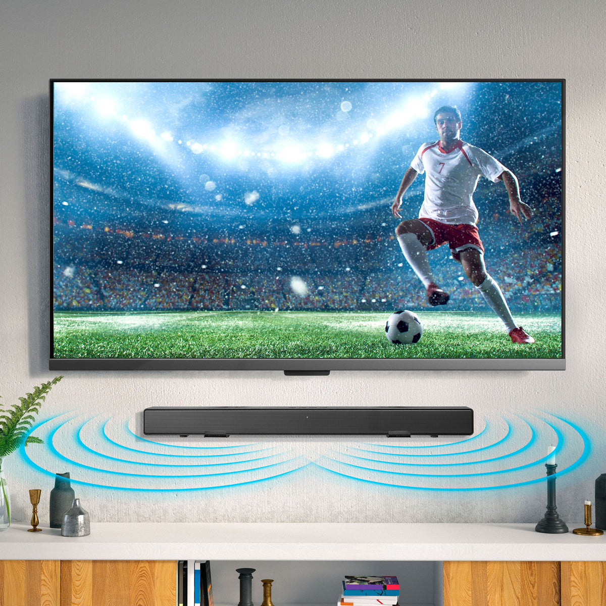 Insignia™ - Fixed Soundbar Wall Mount for Most 22 lb. Soundbars - Black