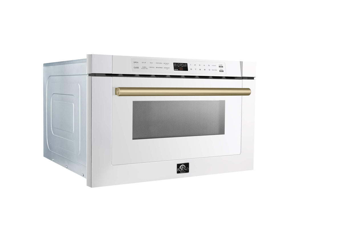 Forno Appliances - Capoliveri Espresso 1.2 cu. ft. Built-In Microwave Drawer with Sensor Cooking and Auto-Touch Feature - White