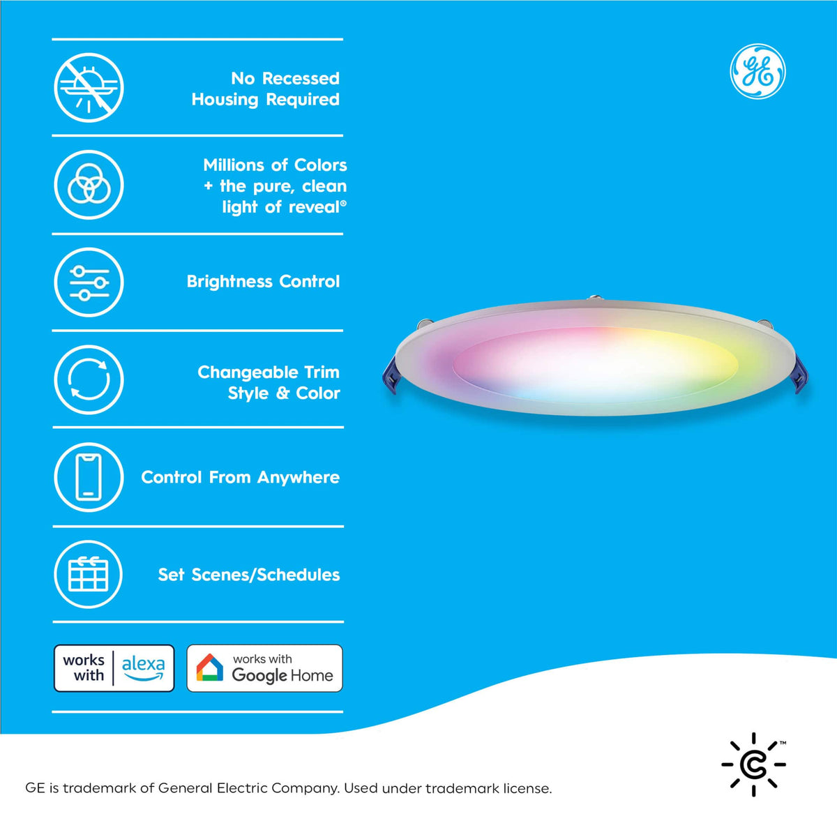 Cync - Reveal Smart Wafer Light 6in - Full Color