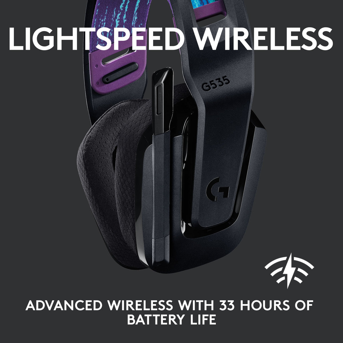 Logitech - G535 LIGHTSPEED Wireless Over-the-Ear Gaming Headset for Windows, PS5, PS4 - Black