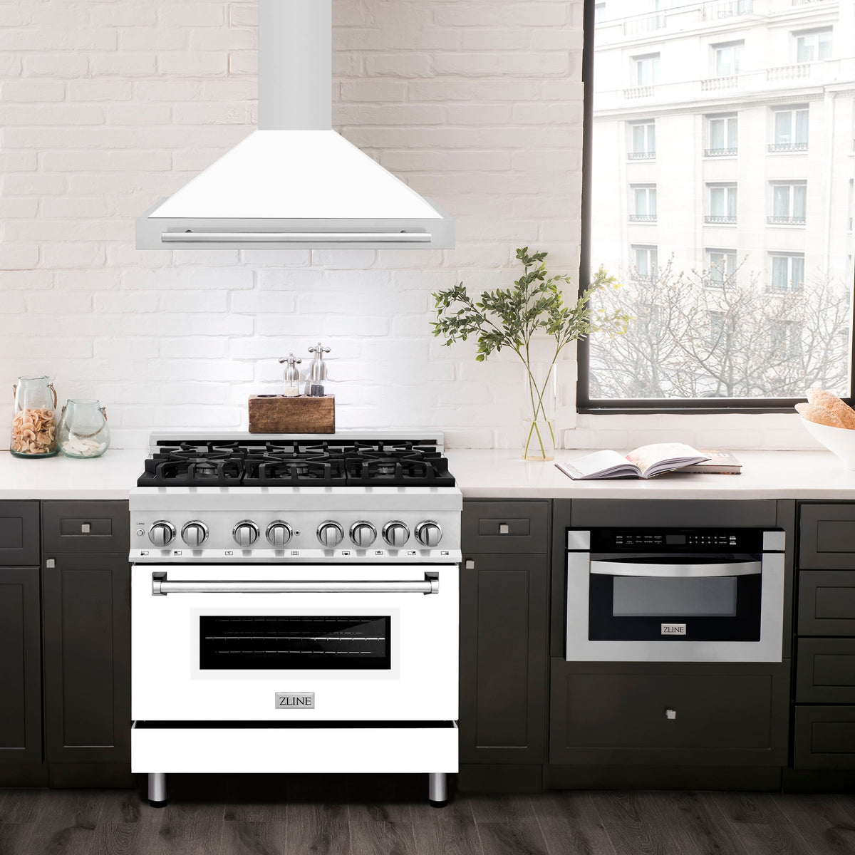 ZLINE - 36 inches - Externally Vented - Wall Range Hood - White Matte
