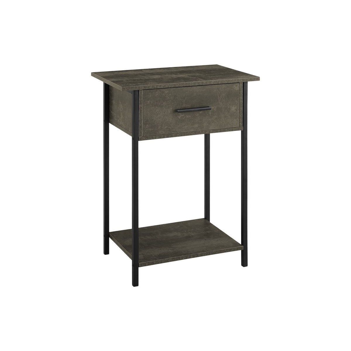Mesa auxiliar contemporánea de 2 niveles con cajón de almacenamiento