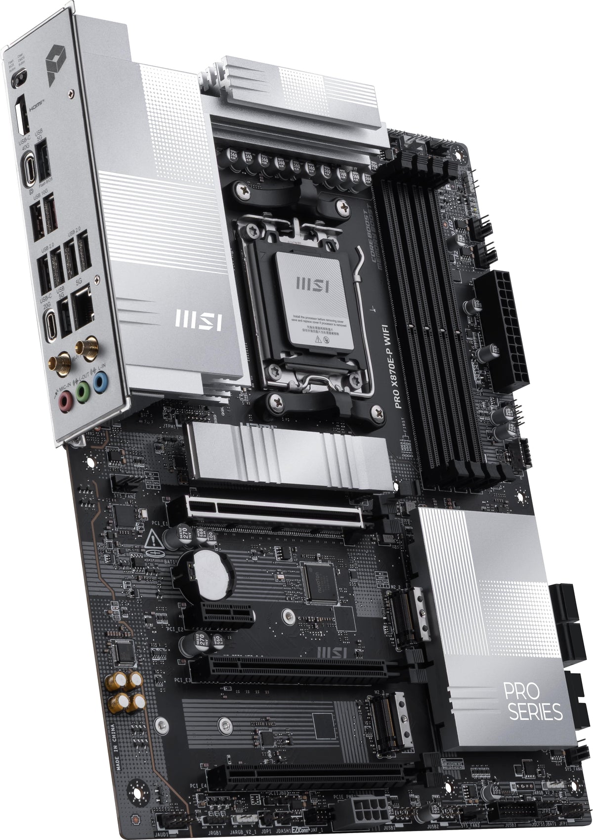 MSI - PRO X870E-P WIFI (Socket AM5) AMD X870E ATX DDR5 Wi-Fi 7 Motherboard - Gray